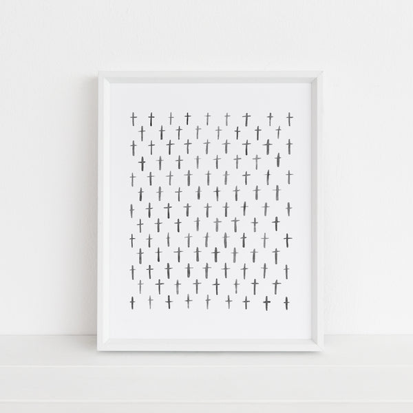 Cross Watercolor Pattern | Art Print