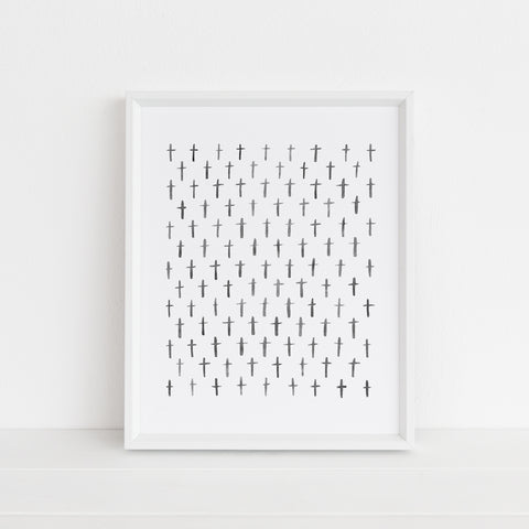 Cross Watercolor Pattern | Art Print