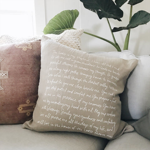 Psalm 23 (tan) | Throw Pillow Cover